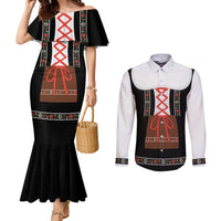 Oktoberfest Dirndl Costume Couples Matching Mermaid Dress and Long Sleeve Button Shirt German Beer Festival - Wonder Print Shop