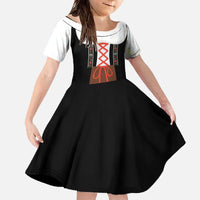 Oktoberfest Dirndl Costume Family Matching Off The Shoulder Long Sleeve Dress and Hawaiian Shirt German Beer Festival - Wonder Print Shop