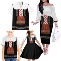 Oktoberfest Dirndl Costume Family Matching Off The Shoulder Long Sleeve Dress and Hawaiian Shirt German Beer Festival - Wonder Print Shop