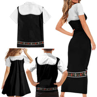 Oktoberfest Dirndl Costume Family Matching Short Sleeve Bodycon Dress and Hawaiian Shirt German Beer Festival - Wonder Print Shop