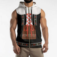 Oktoberfest Dirndl Costume Sleeveless Zip Hoodie German Beer Festival - Wonder Print Shop