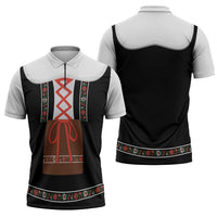 Oktoberfest Dirndl Costume Zipper Polo Shirt German Beer Festival - Wonder Print Shop