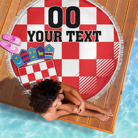 Custom Croatia Checkerboard Beach Blanket With Coat Of Arms - Wonder Print Shop