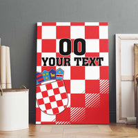 Custom Croatia Checkerboard Canvas Wall Art With Coat Of Arms - Wonder Print Shop