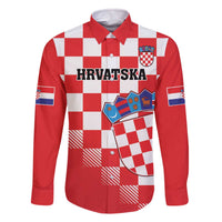 Custom Croatia Checkerboard Family Matching Off Shoulder Short Dress and Hawaiian Shirt With Coat Of Arms - Wonder Print Shop