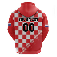 Custom Croatia Checkerboard Hoodie With Coat Of Arms - Wonder Print Shop