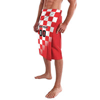 Custom Croatia Checkerboard Lavalava With Coat Of Arms - Wonder Print Shop