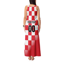 Custom Croatia Checkerboard Tank Maxi Dress With Coat Of Arms - Wonder Print Shop