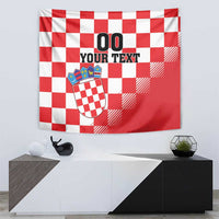 Custom Croatia Checkerboard Tapestry With Coat Of Arms - Wonder Print Shop