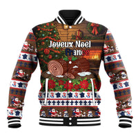 France Christmas Baseball Jacket Buche De Noel - Wonder Print Shop