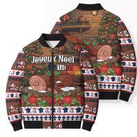 France Christmas Bomber Puffer Jacket Buche De Noel - Wonder Print Shop