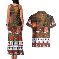 France Christmas Couples Matching Tank Maxi Dress and Hawaiian Shirt Buche De Noel - Wonder Print Shop
