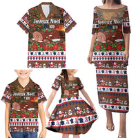 France Christmas Family Matching Puletasi and Hawaiian Shirt Buche De Noel - Wonder Print Shop