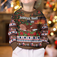France Christmas Kid Ugly Christmas Sweater Buche De Noel - Wonder Print Shop