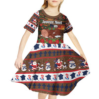 France Christmas Kid Short Sleeve Dress Buche De Noel - Wonder Print Shop