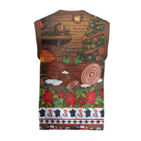 France Christmas Knitted V-Neck Vest Buche De Noel - Wonder Print Shop