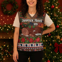 France Christmas Knitted V-Neck Vest Buche De Noel - Wonder Print Shop