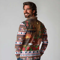 France Christmas Long Sleeve Polo Shirt Buche De Noel - Wonder Print Shop