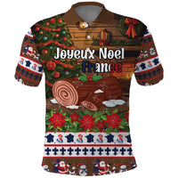 France Christmas Polo Shirt Buche De Noel - Wonder Print Shop