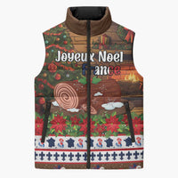 France Christmas Sleeveless Puffer Jacket Buche De Noel - Wonder Print Shop