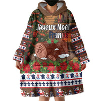 France Christmas Wearable Blanket Hoodie Buche De Noel - Wonder Print Shop