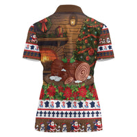 France Christmas Women Polo Shirt Buche De Noel - Wonder Print Shop