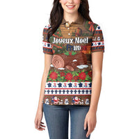 France Christmas Women Polo Shirt Buche De Noel - Wonder Print Shop