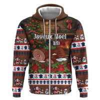 France Christmas Zip Hoodie Buche De Noel - Wonder Print Shop