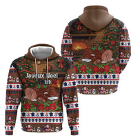 France Christmas Zip Hoodie Buche De Noel - Wonder Print Shop