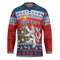 Czech Republic Christmas Personalized Hockey Jersey Vesele Vanoce - Wonder Print Shop