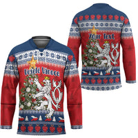 Czech Republic Christmas Personalized Hockey Jersey Vesele Vanoce - Wonder Print Shop