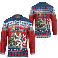 Czech Republic Christmas Personalized Hockey Jersey Vesele Vanoce - Wonder Print Shop