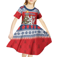 Czech Republic Christmas Personalized Kid Short Sleeve Dress Vesele Vanoce - Wonder Print Shop