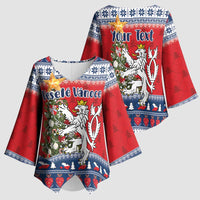 Czech Republic Christmas Personalized Kimono Sleeve Blouse Vesele Vanoce - Wonder Print Shop