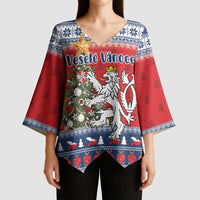 Czech Republic Christmas Personalized Kimono Sleeve Blouse Vesele Vanoce - Wonder Print Shop