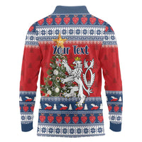Czech Republic Christmas Personalized Long Sleeve Polo Shirt Vesele Vanoce - Wonder Print Shop