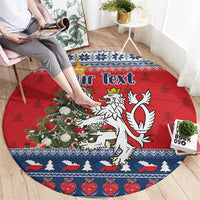 Czech Republic Christmas Personalized Round Carpet Vesele Vanoce - Wonder Print Shop