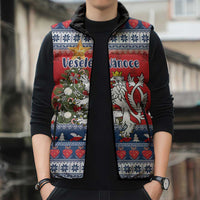 Czech Republic Christmas Personalized Sleeveless Puffer Jacket Vesele Vanoce - Wonder Print Shop