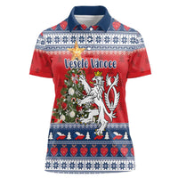 Czech Republic Christmas Personalized Women Polo Shirt Vesele Vanoce - Wonder Print Shop