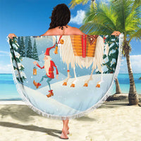 Sweden christmas Beach Blanket Scandinavian Tomte and Yule Goat Christmas - Wonder Print Shop