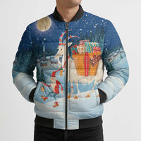 Sweden christmas Bomber Puffer Jacket Scandinavian Tomte and Yule Goat Christmas - Wonder Print Shop