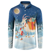 Sweden christmas Button Sweatshirt Scandinavian Tomte and Yule Goat Christmas - Wonder Print Shop