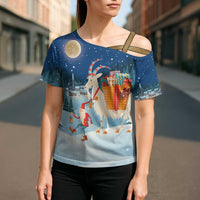 Sweden christmas Cross Shoulder Shirt Scandinavian Tomte and Yule Goat Christmas - Wonder Print Shop