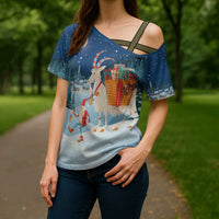 Sweden christmas Cross Shoulder Shirt Scandinavian Tomte and Yule Goat Christmas - Wonder Print Shop