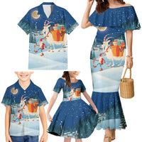 Sweden christmas Family Matching Mermaid Dress and Hawaiian Shirt Scandinavian Tomte and Yule Goat Christmas - Wonder Print Shop