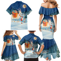 Sweden christmas Family Matching Mermaid Dress and Hawaiian Shirt Scandinavian Tomte and Yule Goat Christmas - Wonder Print Shop