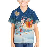 Sweden christmas Family Matching Mermaid Dress and Hawaiian Shirt Scandinavian Tomte and Yule Goat Christmas - Wonder Print Shop