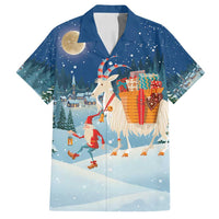 Sweden christmas Family Matching Off Shoulder Maxi Dress and Hawaiian Shirt Scandinavian Tomte and Yule Goat Christmas - Wonder Print Shop