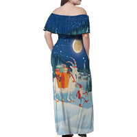 Sweden christmas Family Matching Off Shoulder Maxi Dress and Hawaiian Shirt Scandinavian Tomte and Yule Goat Christmas - Wonder Print Shop