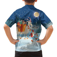 Sweden christmas Family Matching Short Sleeve Bodycon Dress and Hawaiian Shirt Scandinavian Tomte and Yule Goat Christmas - Wonder Print Shop